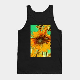 Sun Kissed Sunflower - Green Tank Top